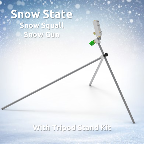 The snow squall snow gun with optional tripod stand kit.